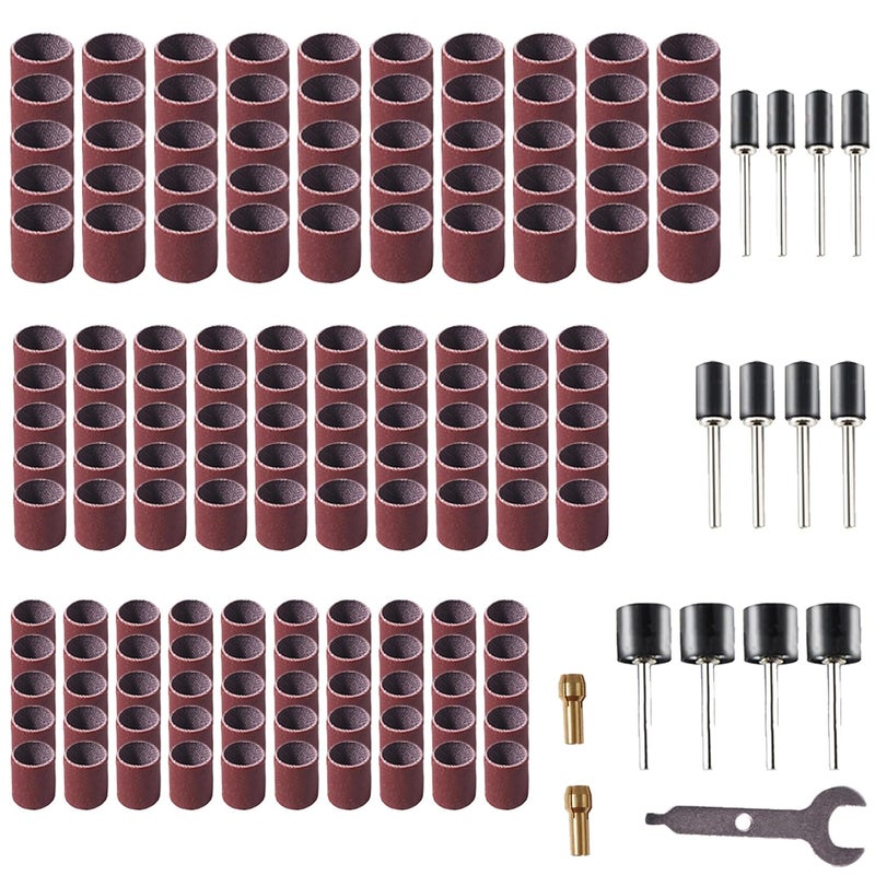 Juasky 165pcs Rotary Tool Sanding Drums 400 grit,Sanding Drum Sander Bits Bands For Drill Accessories - Image 1